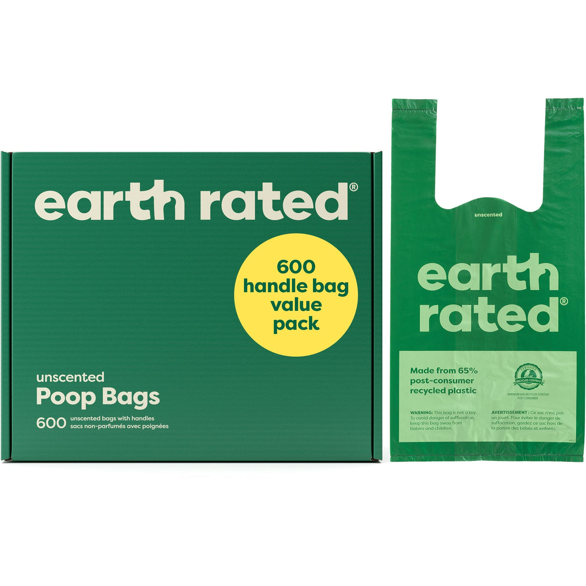 Easy-Tie Handle Poop Bags - 120 Bags / Unscented